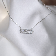 Collier argenté en acier inoxydable pierres blanches | Elise