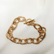 Bracelet doré en acier inoxydable à maillons et fermoir | Chiara