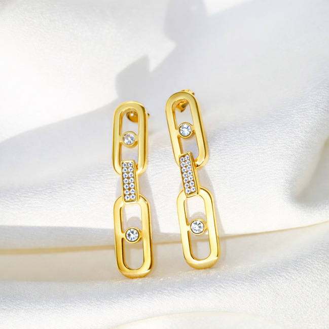 Boucles d’oreilles dorées en acier inoxydable | Régina