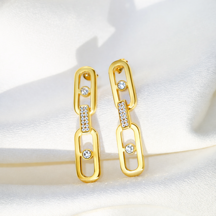 Boucles d’oreilles dorées en acier inoxydable | Régina