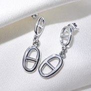 Boucles d’oreilles argentées en acier inoxydable | Amélia