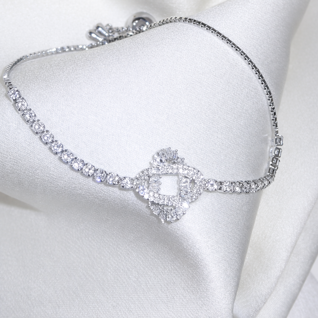 Bracelet argenté en acier inoxydable scintillant | Marylin