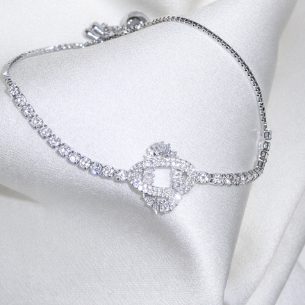 Bracelet argenté en acier inoxydable scintillant | Marylin