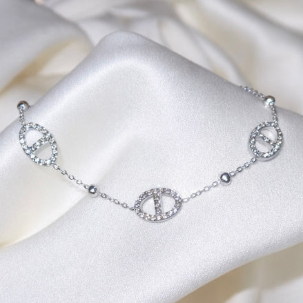 Bracelet Olivia argenté acier inoxydable doré à maillons scintillants | Olivia