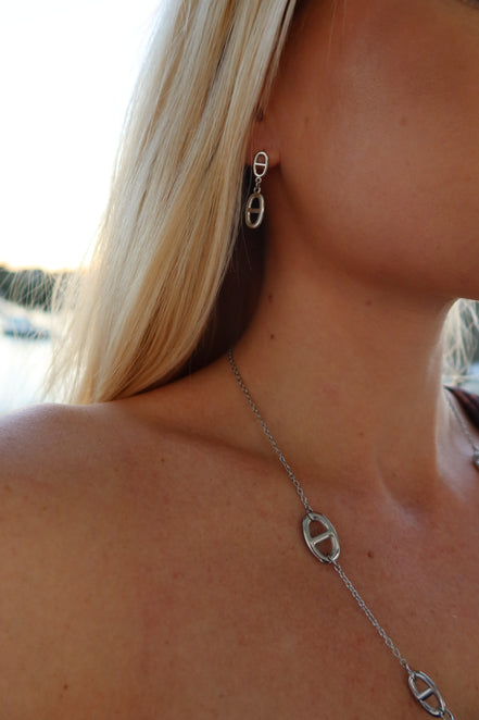 Boucles d’oreilles argentées en acier inoxydable | Amélia