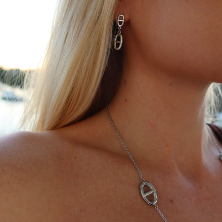 Boucles d’oreilles argentées en acier inoxydable | Amélia