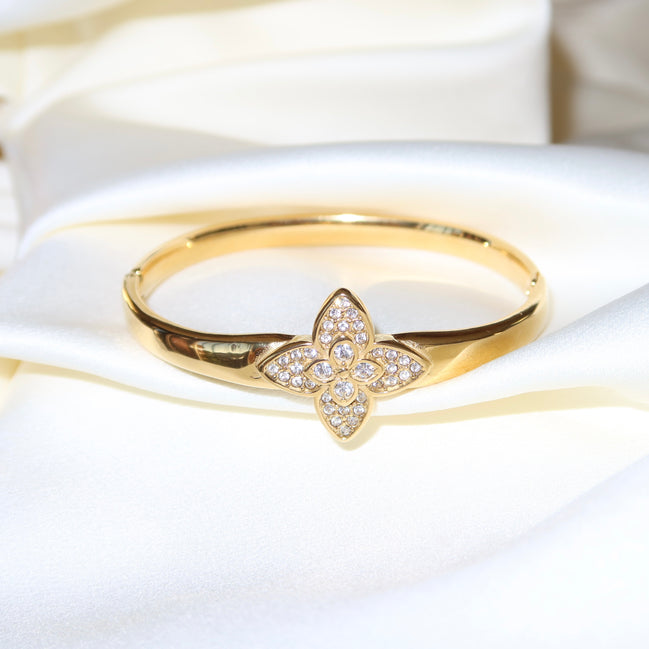 Jonc trèfle scintillant en acier inoxydable | Victoria