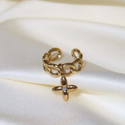 Bague ajustable étoile en acier inoxydable | Deva