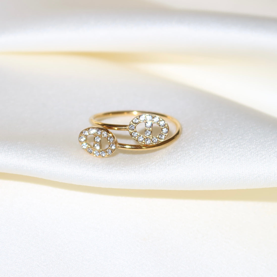 Bague ajustable dorée en acier inoxydable | Rose-Marie