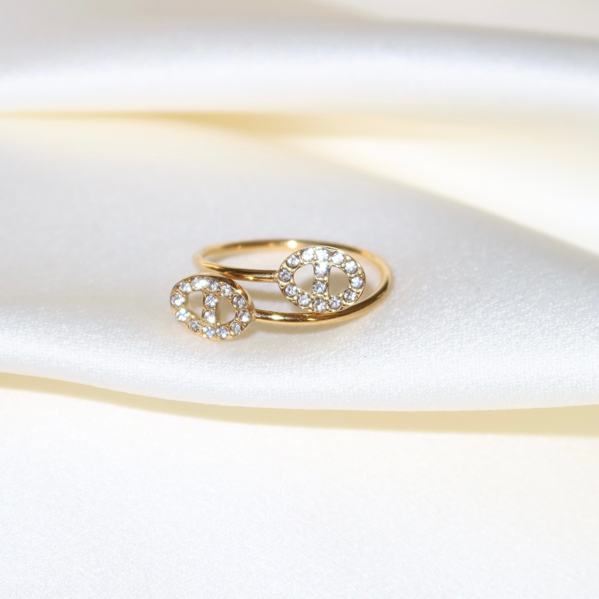 Bague ajustable dorée en acier inoxydable | Rose-Marie