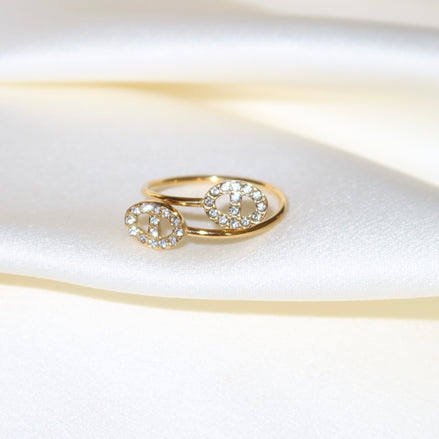 Bague ajustable dorée en acier inoxydable | Rose-Marie