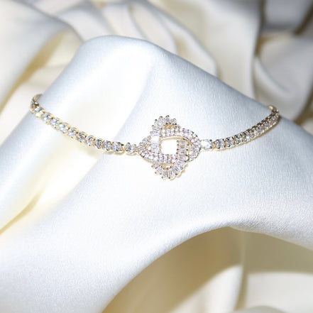 Bracelet doré en acier inoxydable orné de pierres scintillantes | Philippine