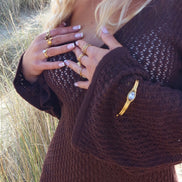 Bague ajustable dorée en acier inoxydable | Rose-Marie